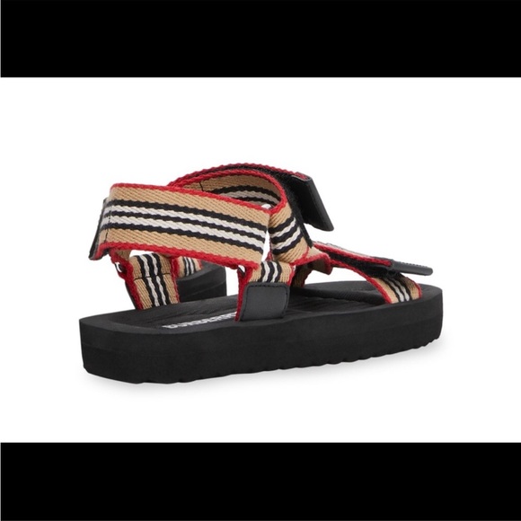 Burberry Patterson Sport Sandals- Black/Multi Stripes - Picture 5 of 10